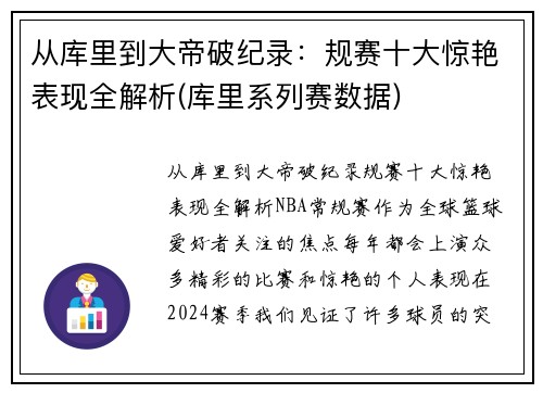 从库里到大帝破纪录：规赛十大惊艳表现全解析(库里系列赛数据)